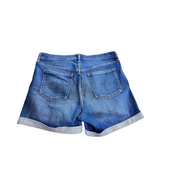 GAP Denim Highrise Jean Shorts Sz 30 Regular 4" Inseam Cuffed Stretch Blue - Picture 6 of 7